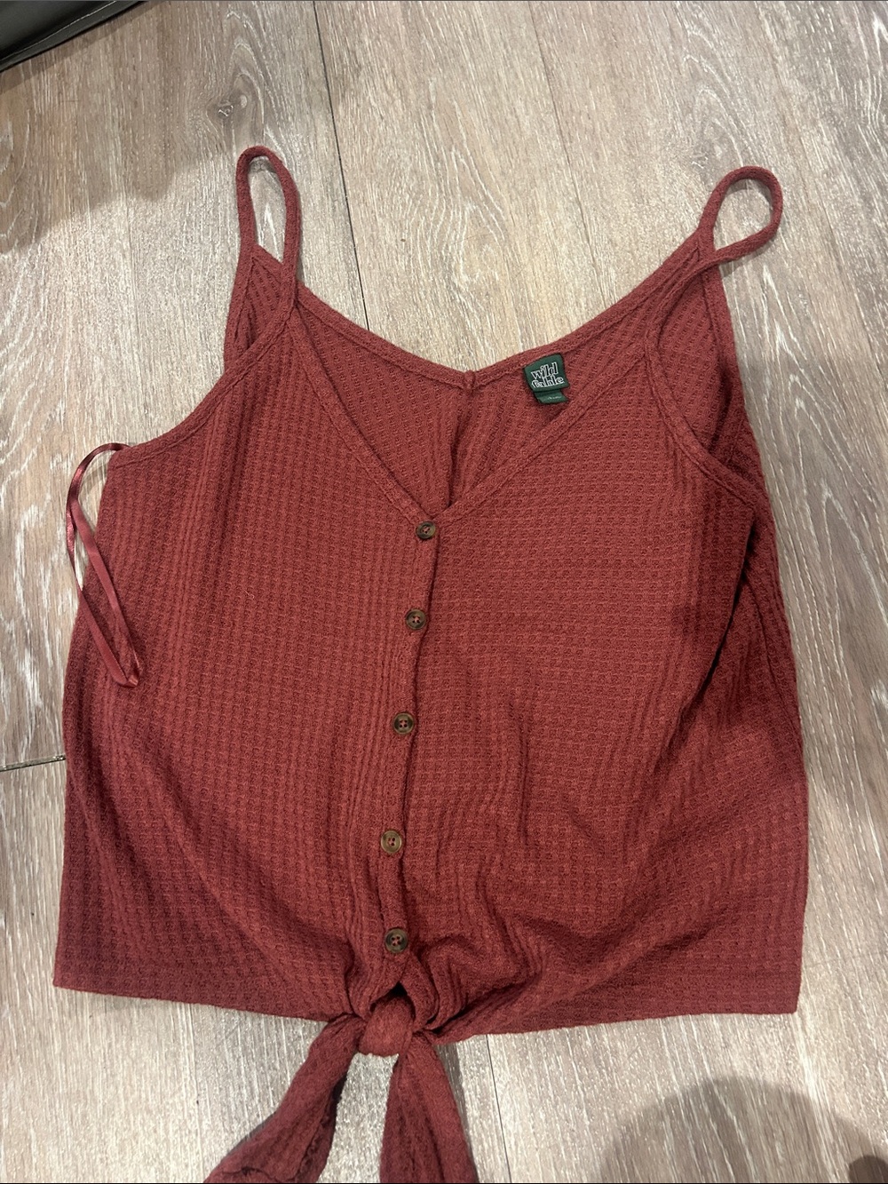 wild fable rust tie-front button camisole